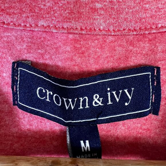 NWT Crown & Ivy Performance Vest Mens M Salmon Pink Full Zip Golf Preppy Casual - Picture 4 of 5